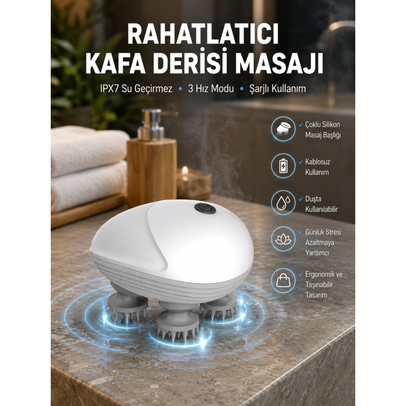 Derin Masaj Sağlayan Elektrikli Kafa Masaj Aleti Derin Masaj Sağlayan Elektrikli Kafa Masaj Aleti