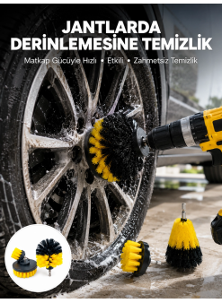 Derinlemesine Temizlik İçin Dayanıklı Kıllı Matkap Fırçası Başlığı