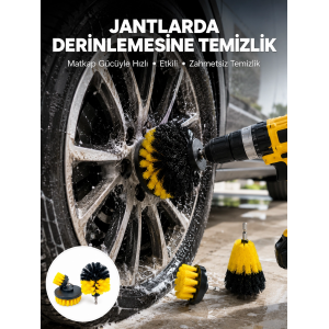 Derinlemesine Temizlik İçin Dayanıklı Kıllı Matkap Fırçası Başlığı