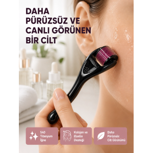 Dermaroller Titanyum 540 İğneli 1 Mm Cilt Yenileme Ve Anti Aging Etkisi