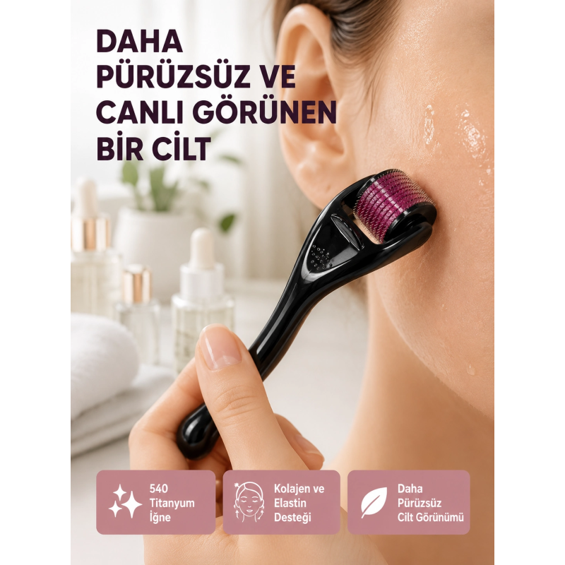 Dermaroller Titanyum 540 İğneli 1 Mm Cilt Yenileme Ve Anti Aging Etkisi Dermaroller Titanyum 540 İğneli 1 Mm Cilt Yenileme Ve Anti Aging Etkisi