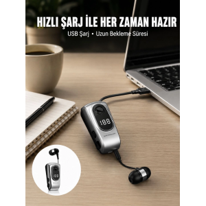Dijital Ekranlı Bluetooth Kulaklık – Titreşimli Bildirim, 25 Saat Kullanım Yeni Nesil