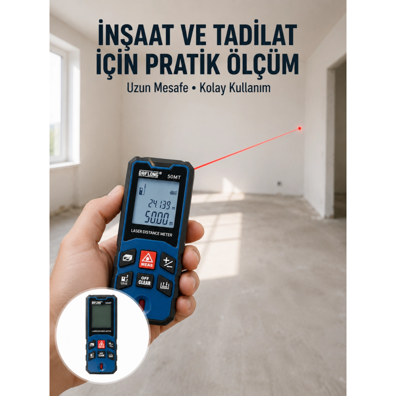 Dijital Lazer Mesafe Ölçüm Cihazı İnşaat Ve Ev Kullanımı Yeni Nesil Dijital Lazer Mesafe Ölçüm Cihazı İnşaat Ve Ev Kullanımı Yeni Nesil