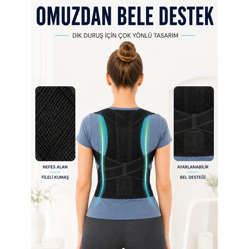 Dik Duruş Korsesi Fileli Sırt Ve Bel Destekli Ayarlanabilir Omuz Destek Korsesi Dik Duruş Korsesi Fileli Sırt Ve Bel Destekli Ayarlanabilir Omuz Destek Korsesi