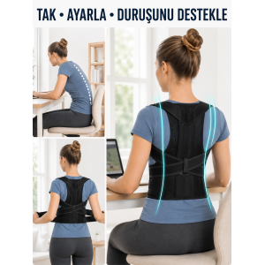 Dik Duruş Ve Postür Destek Korsesi Nefes Alan Fileli Bel Sırt Omuz Desteği