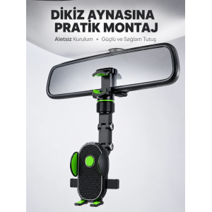 Dikiz Aynasına Takılan Telefon Tutucu Ayarlanabilir Çok Yönlü Araç Aksesuarı Yeni Nesil