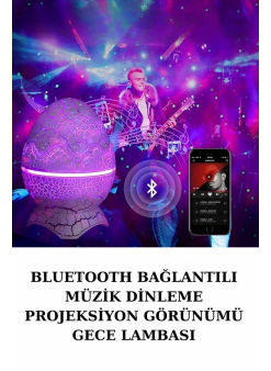 Dinozor Speaker Renk Değiştirme Projeksiyon Modu Bluetooth Hoparlör Gece Lambası