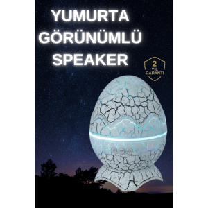 Dinozor Yumurtası Gece Masa Lambası Bluetooth Hoparlör 14 Renk Seçeneği