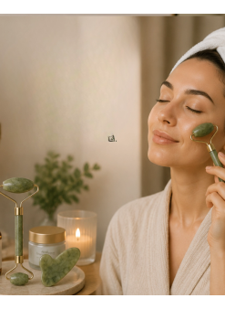 Doğal Jade Stone Yüz Masaj Seti Cilt Bakım Ve Rahatlatıcı Bakım
