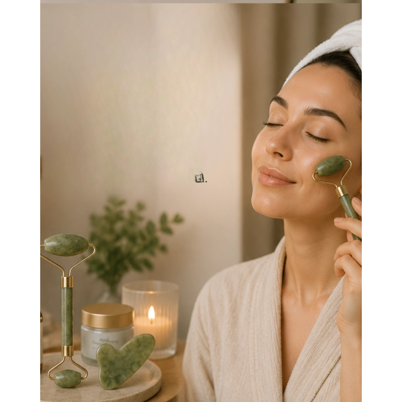 Doğal Jade Stone Yüz Masaj Seti Cilt Bakım Ve Rahatlatıcı Bakım Doğal Jade Stone Yüz Masaj Seti Cilt Bakım Ve Rahatlatıcı Bakım