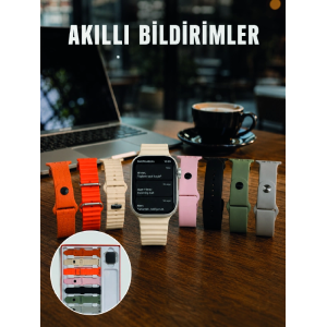 Dokunmatik Akıllı Saat Bluetooth Arama Sağlık Takipli 7 Değiştirilebilir Kordonlu Saat