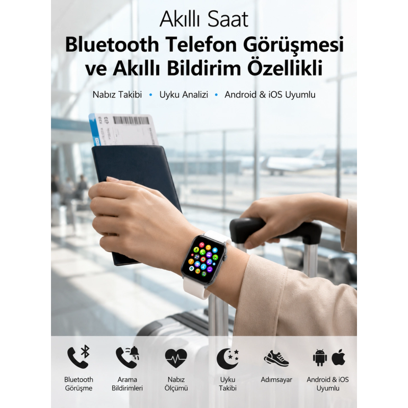 Dokunmatik Ekranı, Bluetooth Görüşme Desteği Ve Akıllı Bildirim Özellikleriyle Teknolojiyi Bileğinize Taşıyan Akıllı Saat Dokunmatik Ekranı, Bluetooth Görüşme Desteği Ve Akıllı Bildirim Özellikleriyle Teknolojiyi Bileğinize Taşıyan Akıllı Saat