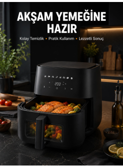 Dokunmatik Ekranlı Air Fryer Sağlıklı Yağsız Pişirme Cihazı