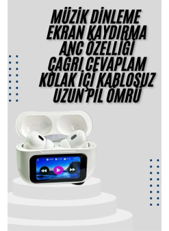 Dokunmatik Ekranlı Air Pro 2 Anc Kulaklık Kablosuz Çok Fonksiyonlu