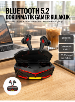 Dokunmatik Kontrol Tws Işıklı Kulakiçi Bluetooth Kulaklık Kablosuz  Kulaklığı Yeni Nesil