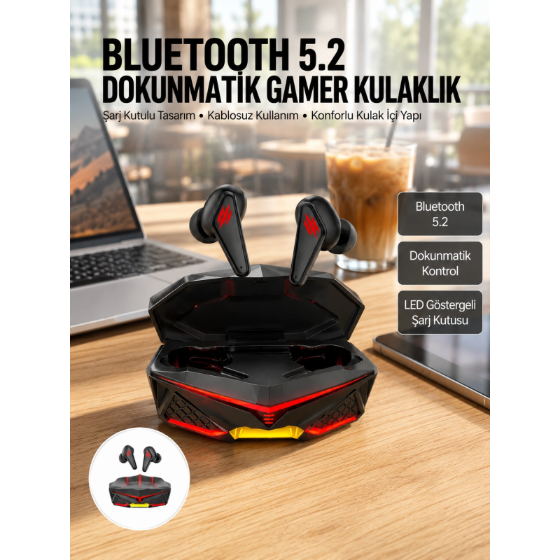 Dokunmatik Kontrol Tws Işıklı Kulakiçi Bluetooth Kulaklık Kablosuz Kulaklığı Yeni Nesil Dokunmatik Kontrol Tws Işıklı Kulakiçi Bluetooth Kulaklık Kablosuz Kulaklığı Yeni Nesil