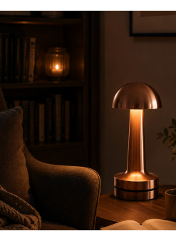 Dokunmatik Mantar Gece Lambası Bronz Led Masa Aydınlatması