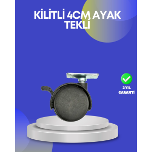 Dolap Ve Raflar İçin 4 Cm Kilitli Tekerlek Tekli