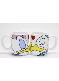 Donald Ve Daisy Duck 2'li Öpüşen Çift Kupa Bardak Seti Alk4539