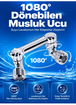 Döndürülebilir Musluk Mutfak Banyo Musluk Ucu Başlığı 4 Filtreli