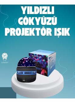Döner Galaxy Projektör Gece Lambası – Ay Ve Yıldız Işıklı Atmosfer Lamba, Usb Bağlantılı