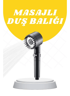 Duş Başlığı Yüksek Basınçlı Masaj Taraklı 3 Kademeli