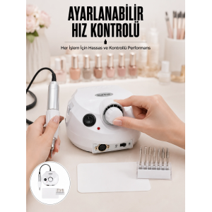 Düşük Gürültülü Tırnak Matkap Seti Salon Ve Ev Kullanımı Yeni Nesil