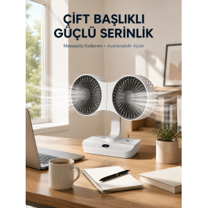 Çift Yöne Hava Üfleyen Masa Ve Duvar Tipi Vantilatör