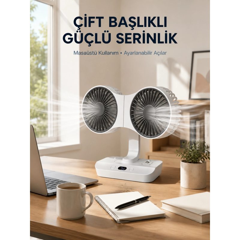Çift Yöne Hava Üfleyen Masa Ve Duvar Tipi Vantilatör Çift Yöne Hava Üfleyen Masa Ve Duvar Tipi Vantilatör