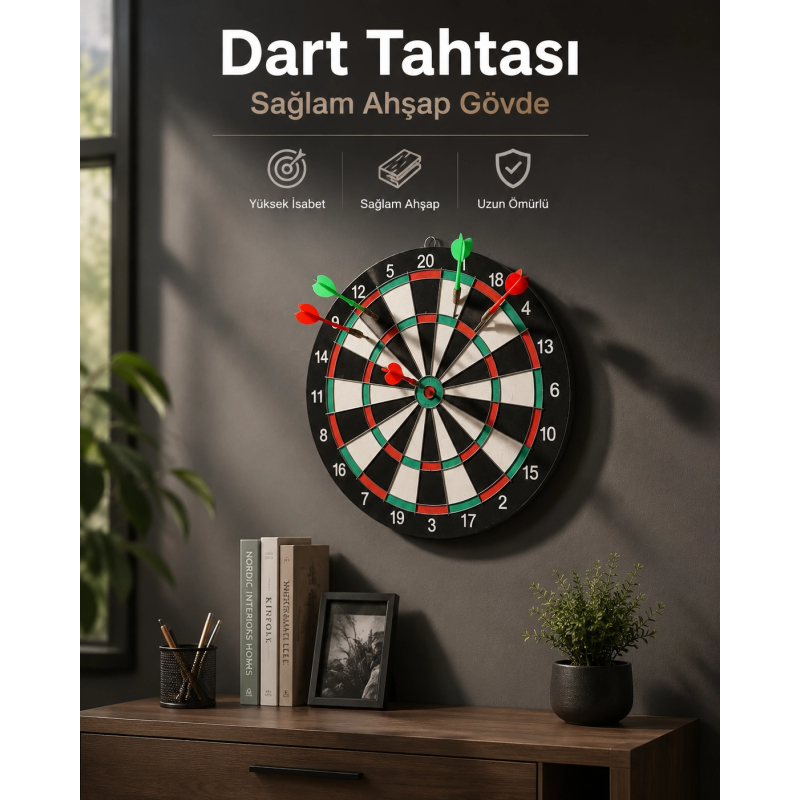 Duvara Monte Sağlam Ahşap Gövdeli Dart Tahtası Ev Ve Oyun Alanları İçin 17 İnç Duvara Monte Sağlam Ahşap Gövdeli Dart Tahtası Ev Ve Oyun Alanları İçin 17 İnç