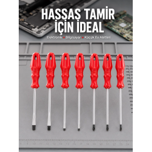 Düz Ve Yıldız Başlıklı 7li Tornavida Seti Ergonomik Tutma