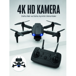 E99 Pro 4k Hd Kameralı Katlanabilir Drone App Kontrollü Uzaktan Kumandalı Mini Drone