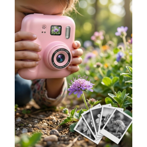 Eğitici Çocuk Kamerası Anında Baskı 4 Rulo Kağıt Ve 5 Kalem Set Hediyeli