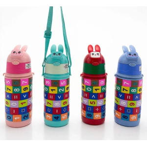 Eğitici Matematik Oyunlu Çocuk Termosu - Paslanmaz Çelik Pipetli Ve Askılı Matara Alk4654