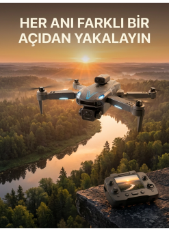 Ekranlı Kumandalı Çift Kameralı Drone İle Havadan Çekim