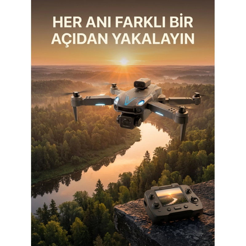 Ekranlı Kumandalı Çift Kameralı Drone İle Havadan Çekim Ekranlı Kumandalı Çift Kameralı Drone İle Havadan Çekim