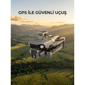Ekranlı Kumandalı Gps Drone Çift Kameralı Katlanabilir Hava Aracı