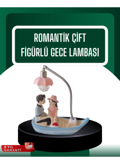 El Ele Tutuşan Çift Figürlü Dekoratif Gece Lambası Romantik Tasarım