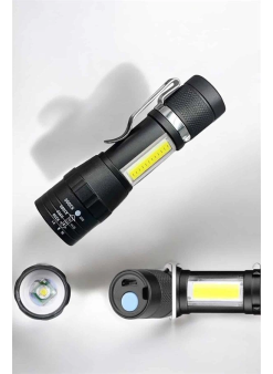 El Feneri Led Usb Şarjlı Zoom Mini Led Işık Acil Durum Feneri