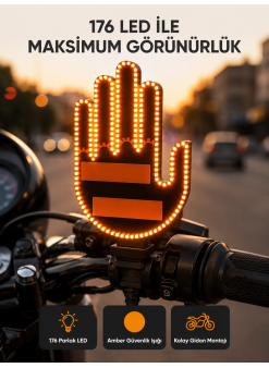 El Hareketiyle Kontrol Edilen 176 Led Amber Güvenlik Lambası