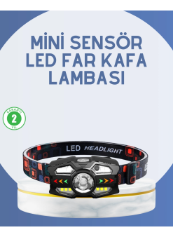 El Sensörlü Led Far Suya Dayanıklı Şarjlı Kafa Lambası