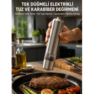 Elektrikli Baharat Öğütme Cihazı Ergonomik Şeffaf Gövde Yeni Nesil