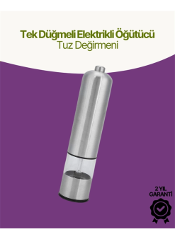 Elektrikli Baharat Öğütücü Pilli Paslanmaz Çelik Otomatik Tuz Karabiber Değirmeni