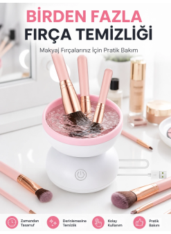 Elektrikli Makyaj Fırçası Temizleyici Usb İle Çalışan Otomatik Fırça Yıkama Makinesi Yeni Nesil