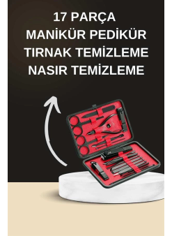 Elektrikli Manikür Pedikür Seti İkili Set 17 Parça Tırnak Bakımı Nasır Temizleme Tırnak Şekillendirme