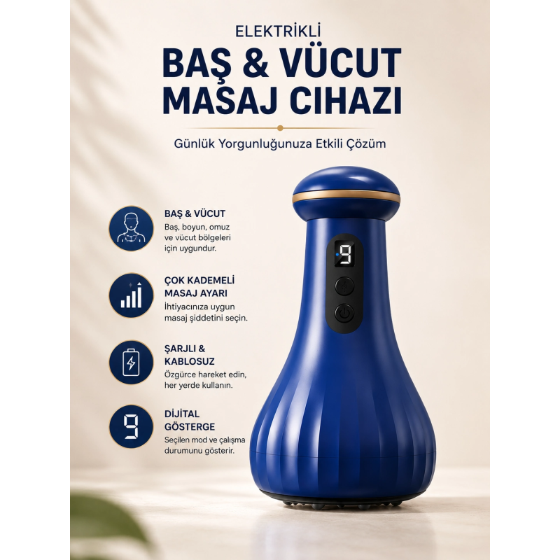 Elektrikli Masaj Cihazı Baş, Vücut Kullanımına Uygun Elektrikli Masaj Cihazı Baş, Vücut Kullanımına Uygun