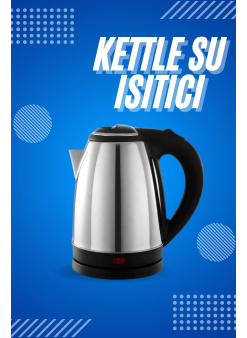 Elektrikli Paslanmaz Çelik Su Isıtcı Çelik Kettle 1.8 Lt. Uzun Ömürlü
