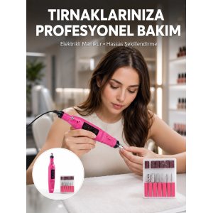 Elektrikli Profesyonel Manikür Pedikür Seti Değiştirilebilir Başlık Seçeneği Yeni Nesil