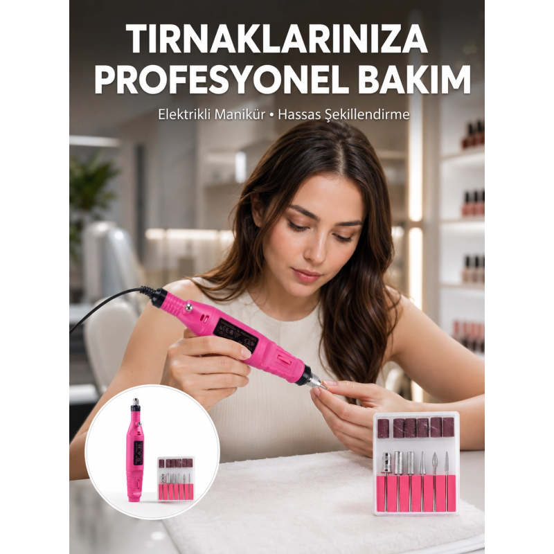Elektrikli Profesyonel Manikür Pedikür Seti Değiştirilebilir Başlık Seçeneği Yeni Nesil Elektrikli Profesyonel Manikür Pedikür Seti Değiştirilebilir Başlık Seçeneği Yeni Nesil