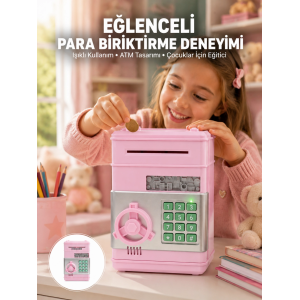 Elektronik Şifreli Otomatik Para Yutan Çocuk Kumbarası